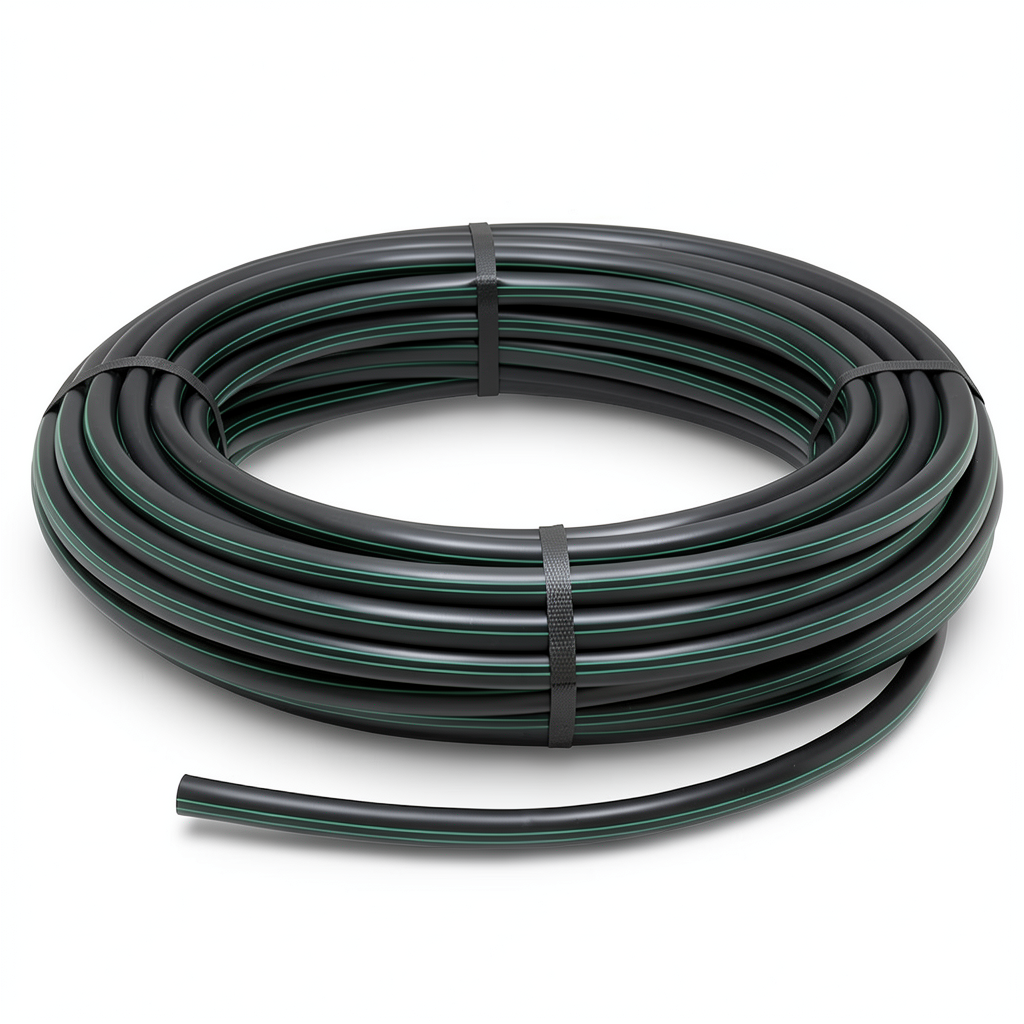 أنبوب بلاستيك HDPE ضغط 10 بار PE 100 مقاس 63 مم سمك 3.8 مم لون أسود