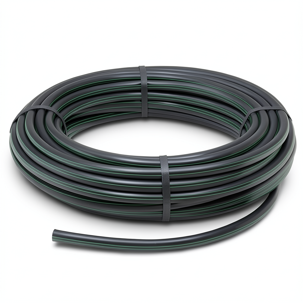 لفة أنابيب HDPE ضغط 10 بار PE 100 مقاس 90 مم سمك 5.4 مم لون أسود
