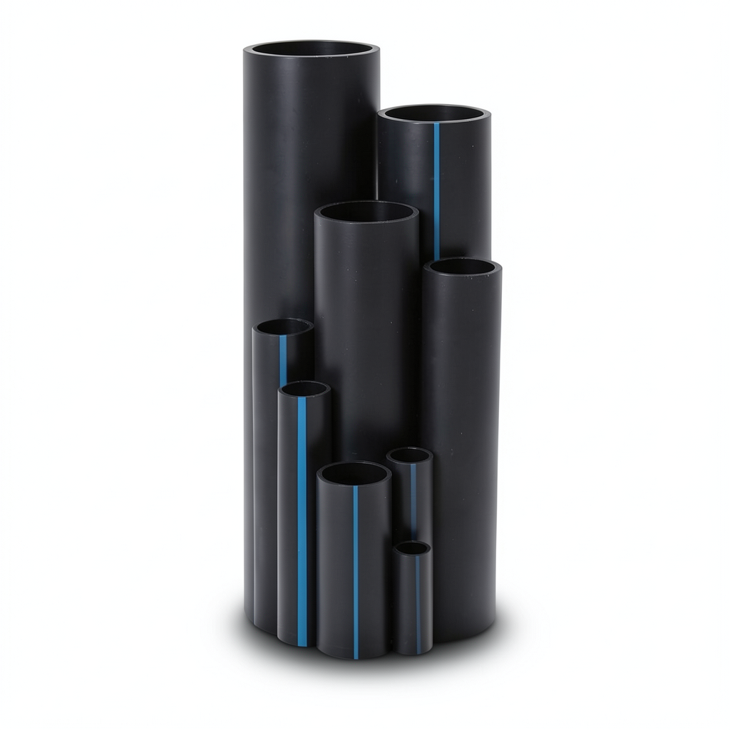 أنابيب HDPE ضغط 12.5 بار PE 100، قطر خارجي 315 مم، سمك 23.2 مم، لون أسود