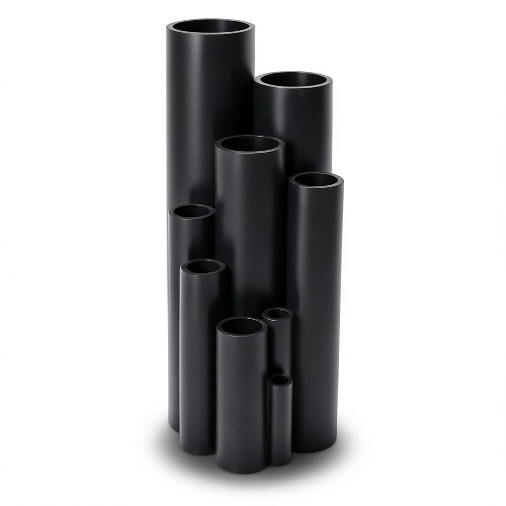 انابيب بلاستيك HDPE ضغط 12.5 بار PE 100 قطر خارجي 355 مم سمك 26.1 مم لون اسود