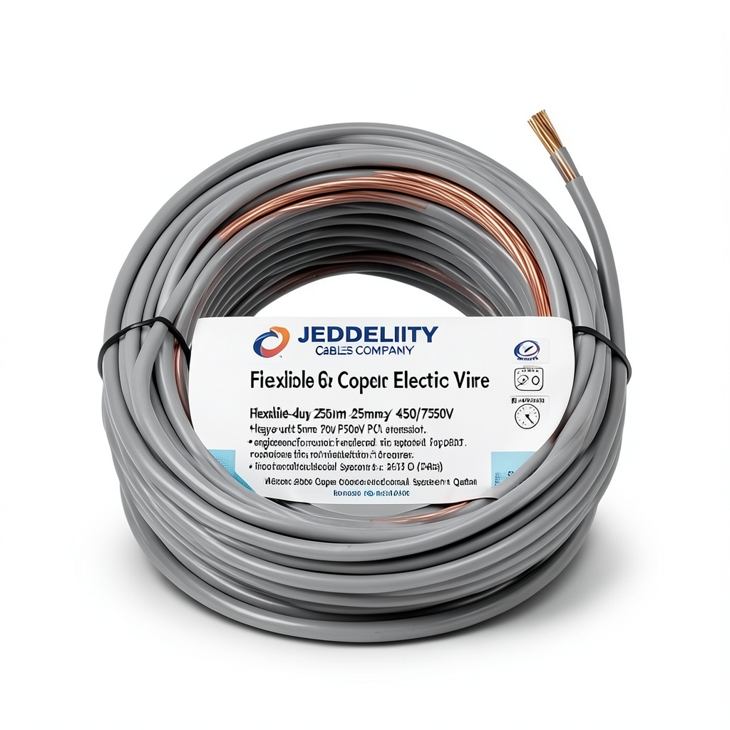 Flexible Copper Electric Wire 25mm2 450/750V Gray | Jeddah Cables Company