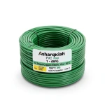 سلك كهربائي نحاس مجدول 6 AWG مفرد 1000 فولت عازل PVC +105°C أخضر طول 500 قدم | شركة كابلات الشرقية للصناعة