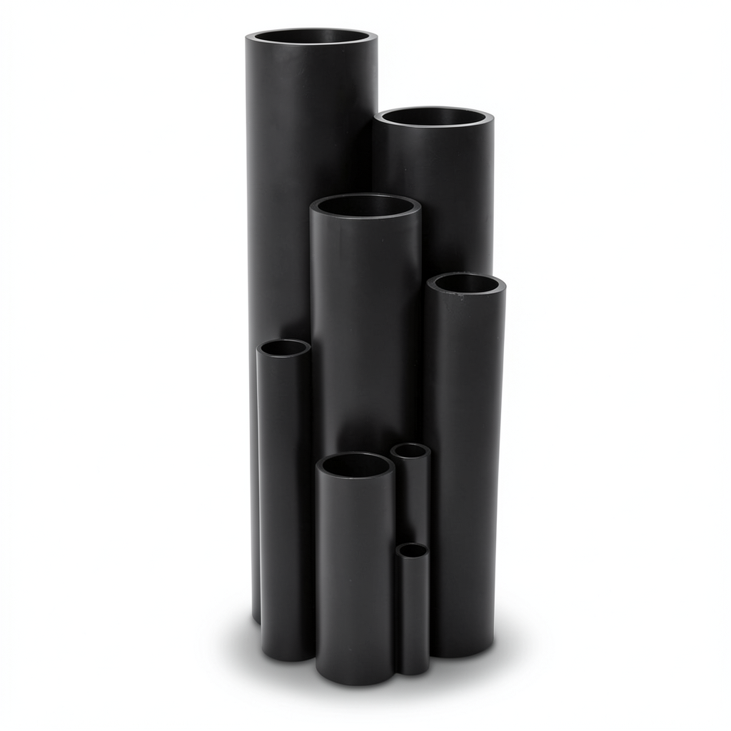 مواسير بلاستيك HDPE ضغط 16 بار PE 80 مقاس 315 mm سمك 35.2 mm لون أسود