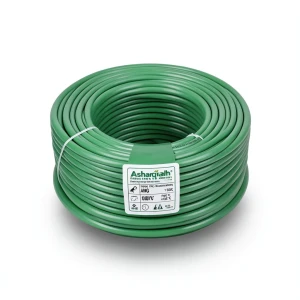 سلك مفرد 2/0 AWG نحاس مجدول كهربائي، 1000 فولت، عزل PVC +105°C، أخضر، طول 500 قدم | شركة كابلات الشرقية للصناعة