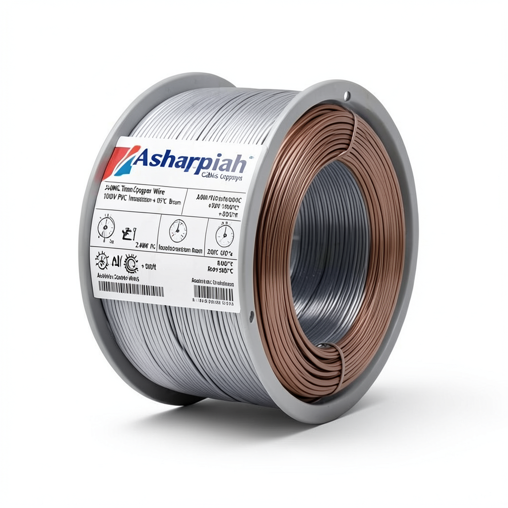 لفة سلك مفرد 2 AWG نحاس مجدول مطلي قصدير، جهد 1000 فولت، عزل PVC +105°C بني، طول 500 قدم | شركة كابلات الشرقية للصناعة