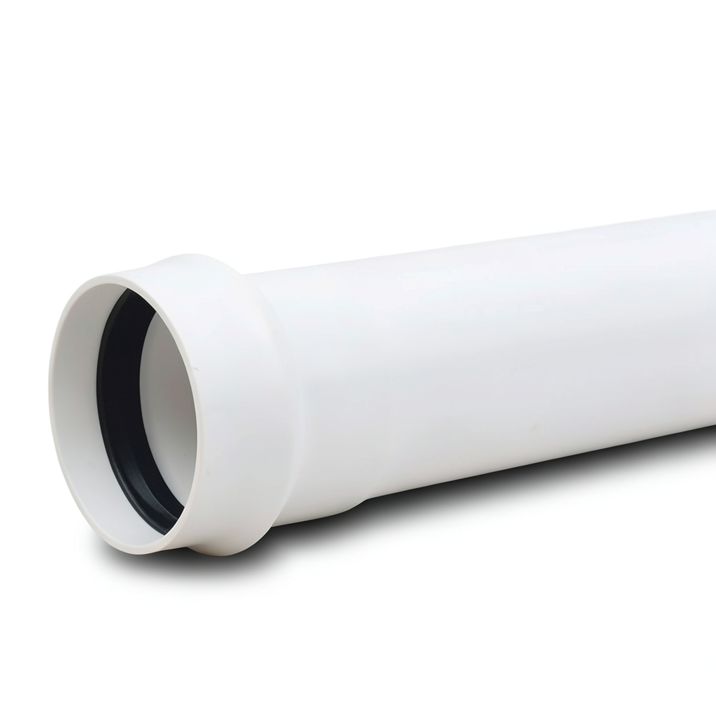 UPVC Plastic Pipe PN 10 Bar Class 4, Size 90 mm, White, Thickness 4.3 mm