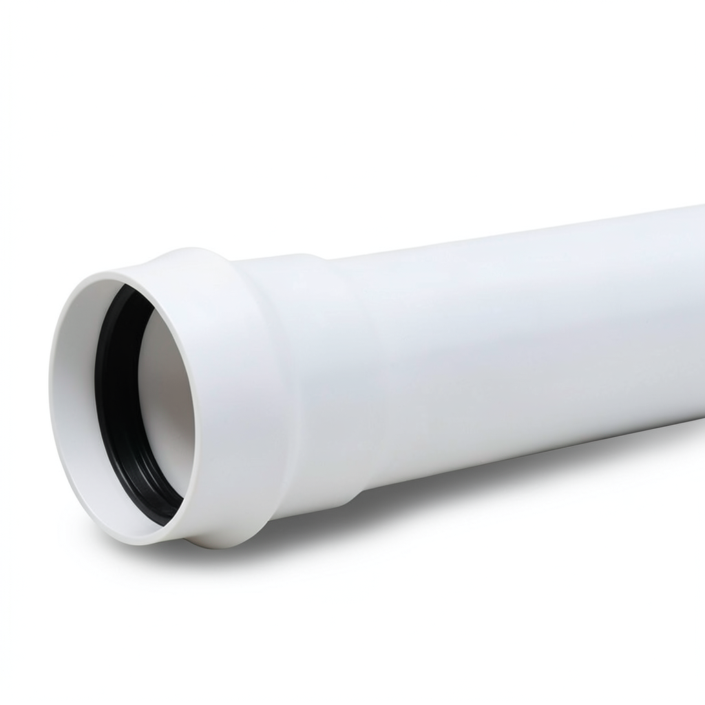 أنابيب بلاستيك UPVC كلاس 2 ضغط 4 بار، قطر خارجي 280 مم، سماكة 5.5 مم، أبيض