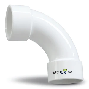 كوع UPVC زاوية 90° نصف قطر طويل قطر خارجي 20 مم أبيض | سابكو