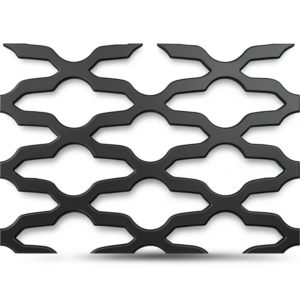 Hot Rolled Flattened Expanded Metal Mozakhraf Form Thickness 1.5 mm Size 2.44×6 m
