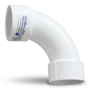 كوع UPVC طويل نصف قطر زاوية 90° قطر خارجي 50 مم لون أبيض | سابكو