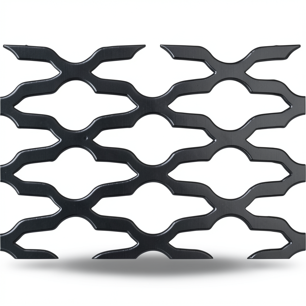 Hot Rolled Expanded Metal Mesh Mozakhraf Shape Wire Diameter 1.5 mm Width 2.44 M Length 7 M