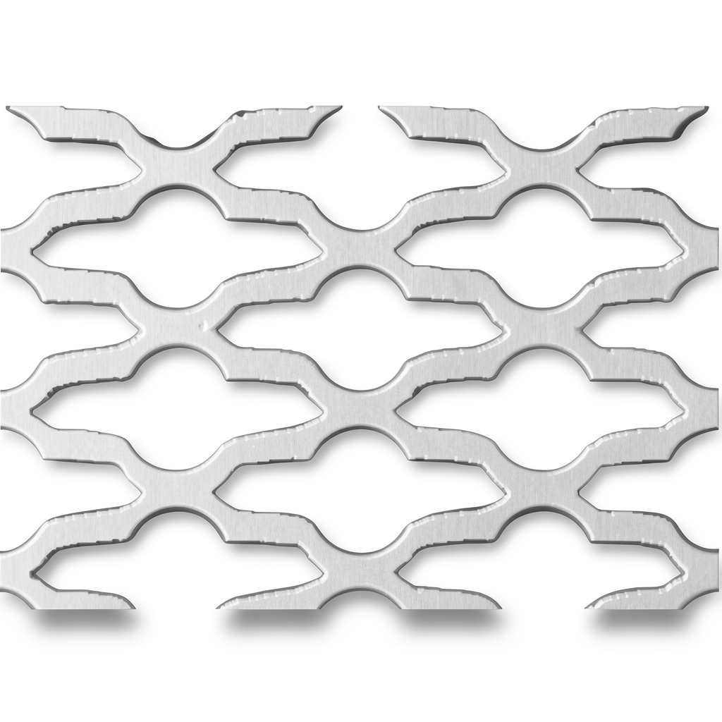 سلك شبك معدني (بقلاوة) حديد مدرفل على الساخن سمك 1.7 مم، عرض 1.22 متر، طول 4 متر، تصميم مزخرف