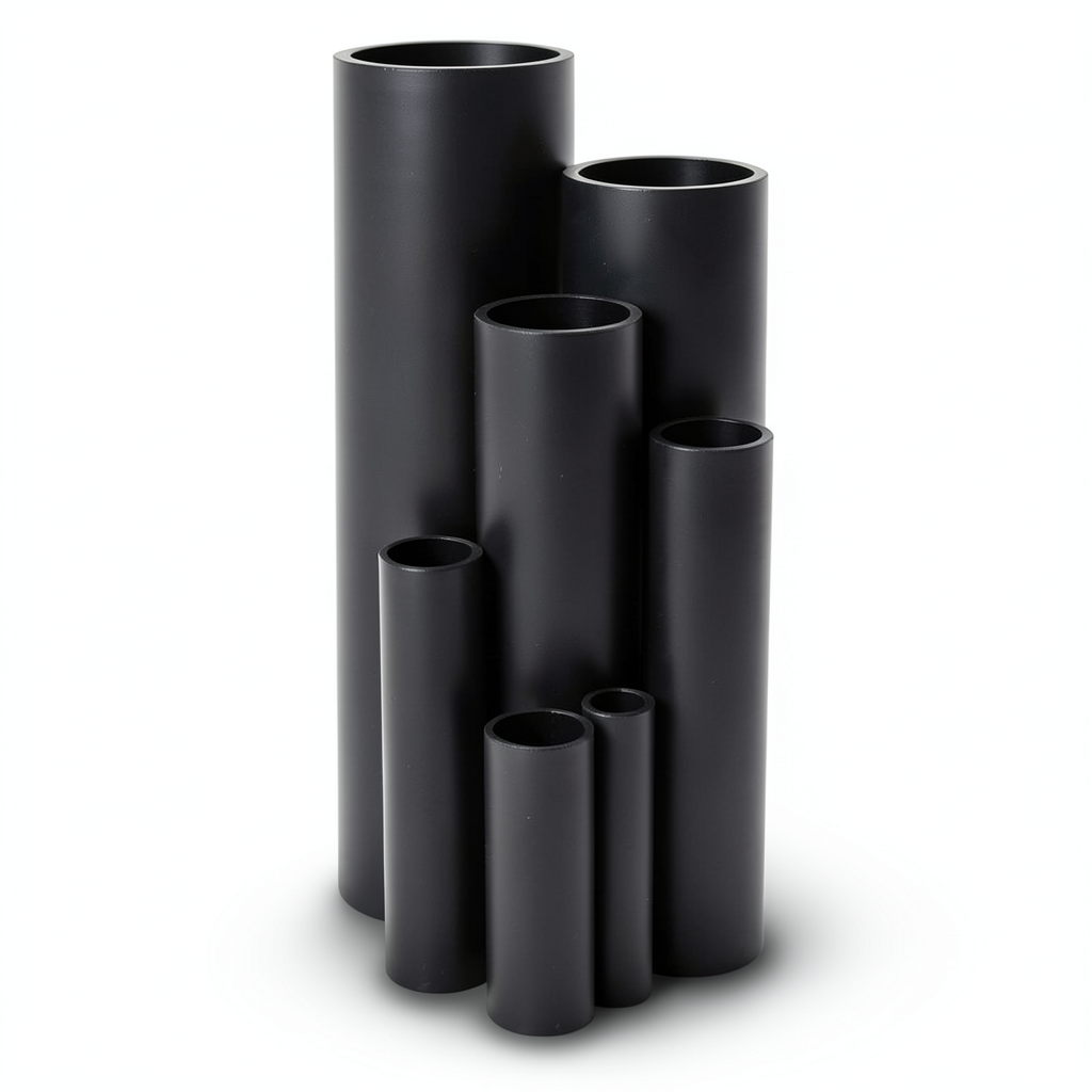 انابيب HDPE ضغط 12.5 بار PE 100 مقاس 225 مم سماكة 16.6 مم لون اسود | شركة المنار