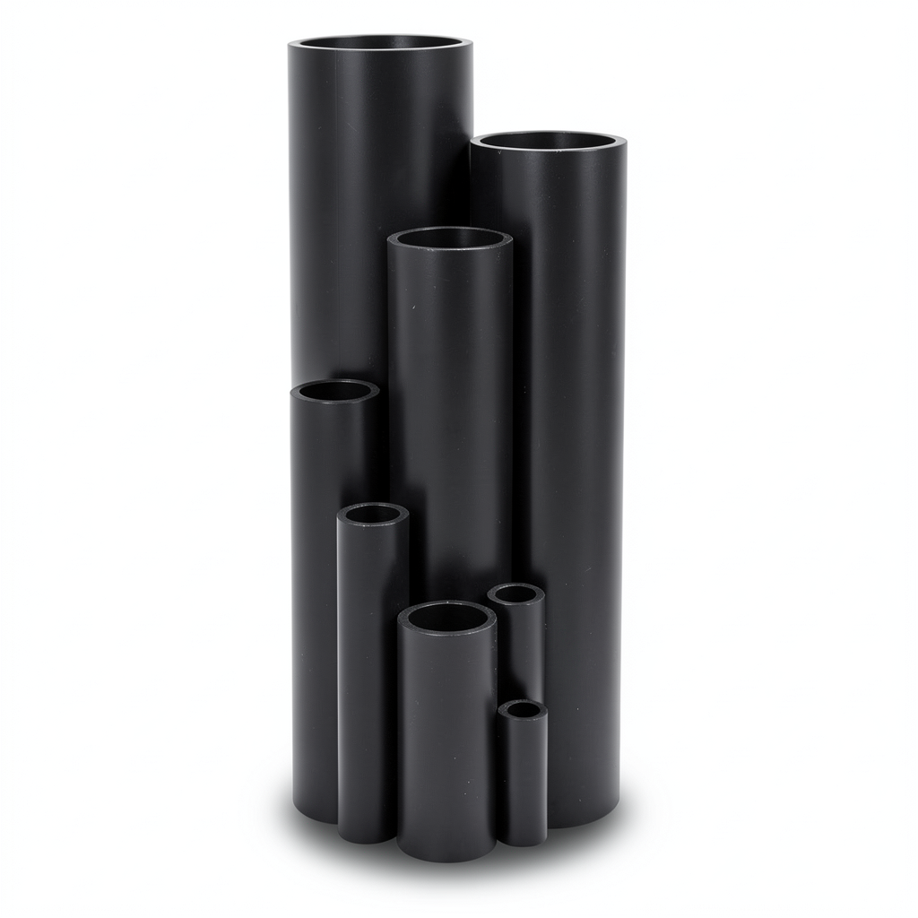 High Density Polyethylene Pipe PE 100 280 mm Size Thickness 20.6 mm Black, 12.5 Bar Pressure