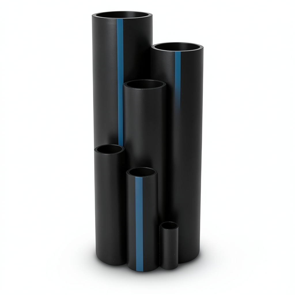 أنابيب HDPE ضغط 12.5 بار PE 100، قطر خارجي 315 مم، سمك 23.2 مم، لون أسود