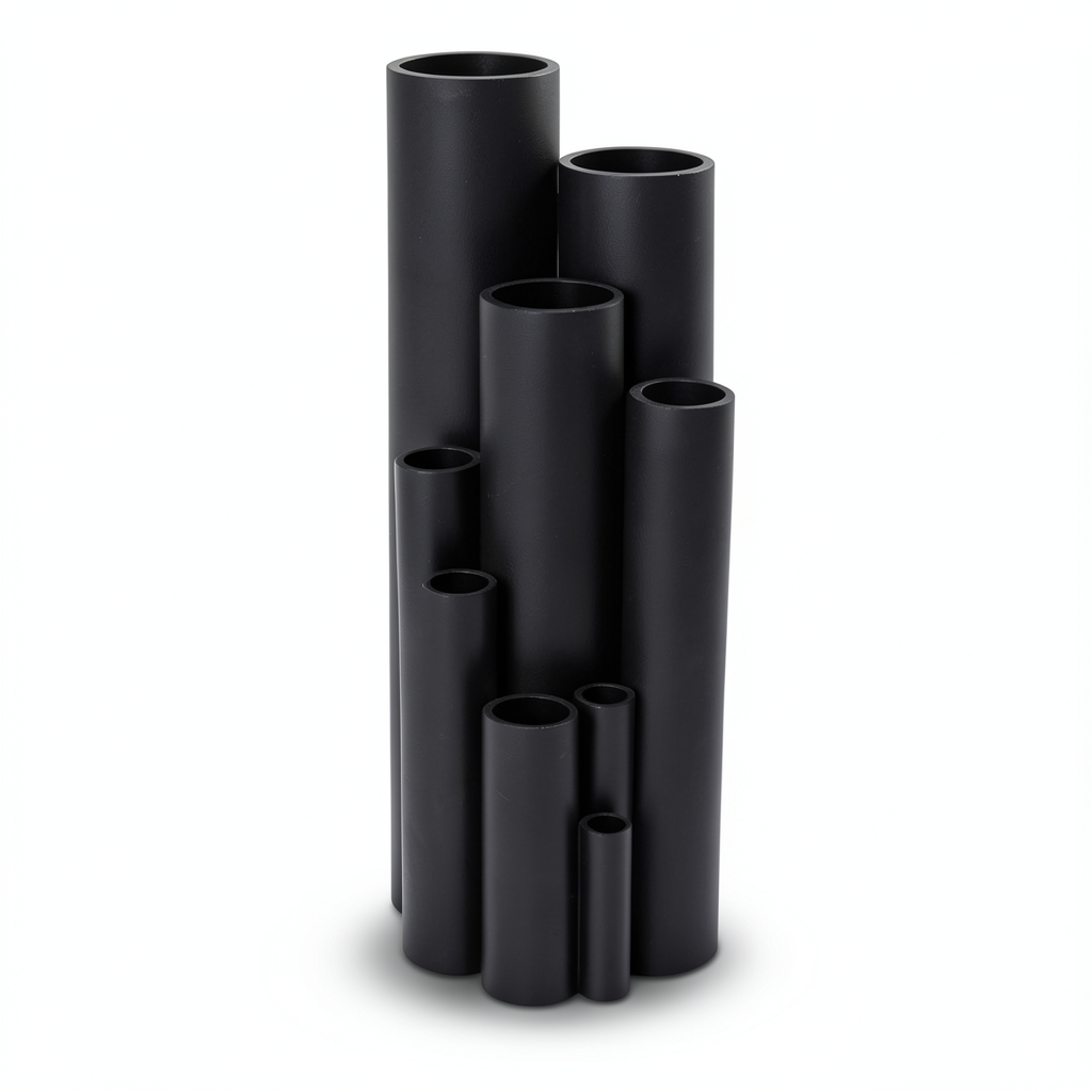 High Density Polyethylene Pipe Pressure 12.5 Bar PE 100 Outside Diameter 400 mm Thickness 29.4 mm Black