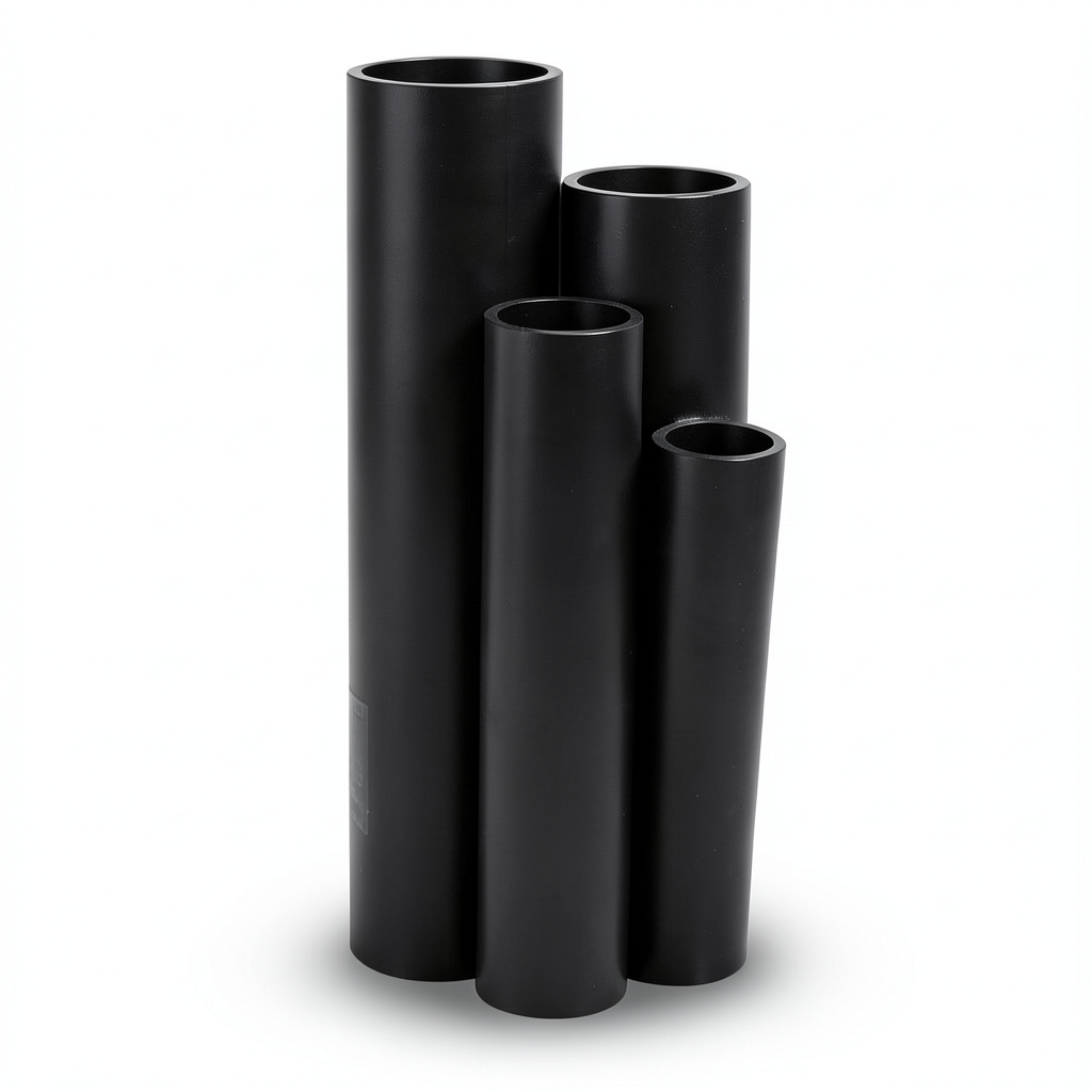 HDPE Plastic Pipe Pressure 16 Bar PE 80 Size 280 mm Thickness 31.3 mm Black