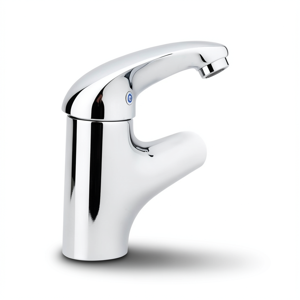 Long Neck Automatic Washbasin Tap Chrome Color