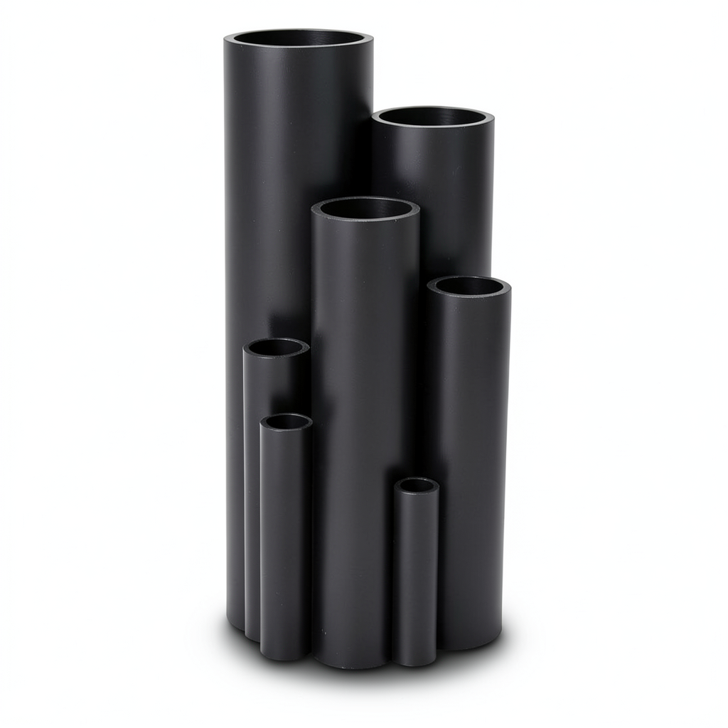 مواسير بلاستيك HDPE ضغط 16 بار PE 80 مقاس 355 ملم سمك 39.7 ملم لون اسود