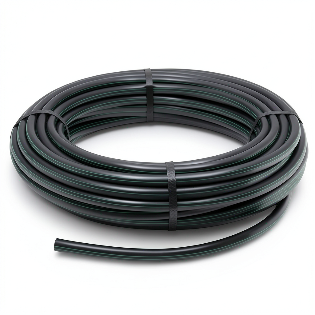 HDPE Plastic Coil Pipe PE 100 25 mm Size 1.9 mm Thickness 12.5 Bar Black Color