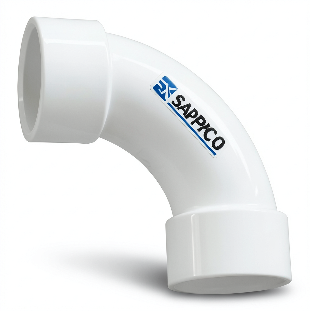 UPVC Elbow Long Radius 90° Outside Diameter 63 mm White Color | SAPPCO