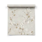 American Wallpaper Floral Design Beige Color, Size 10mx0.53m, Model HN5310