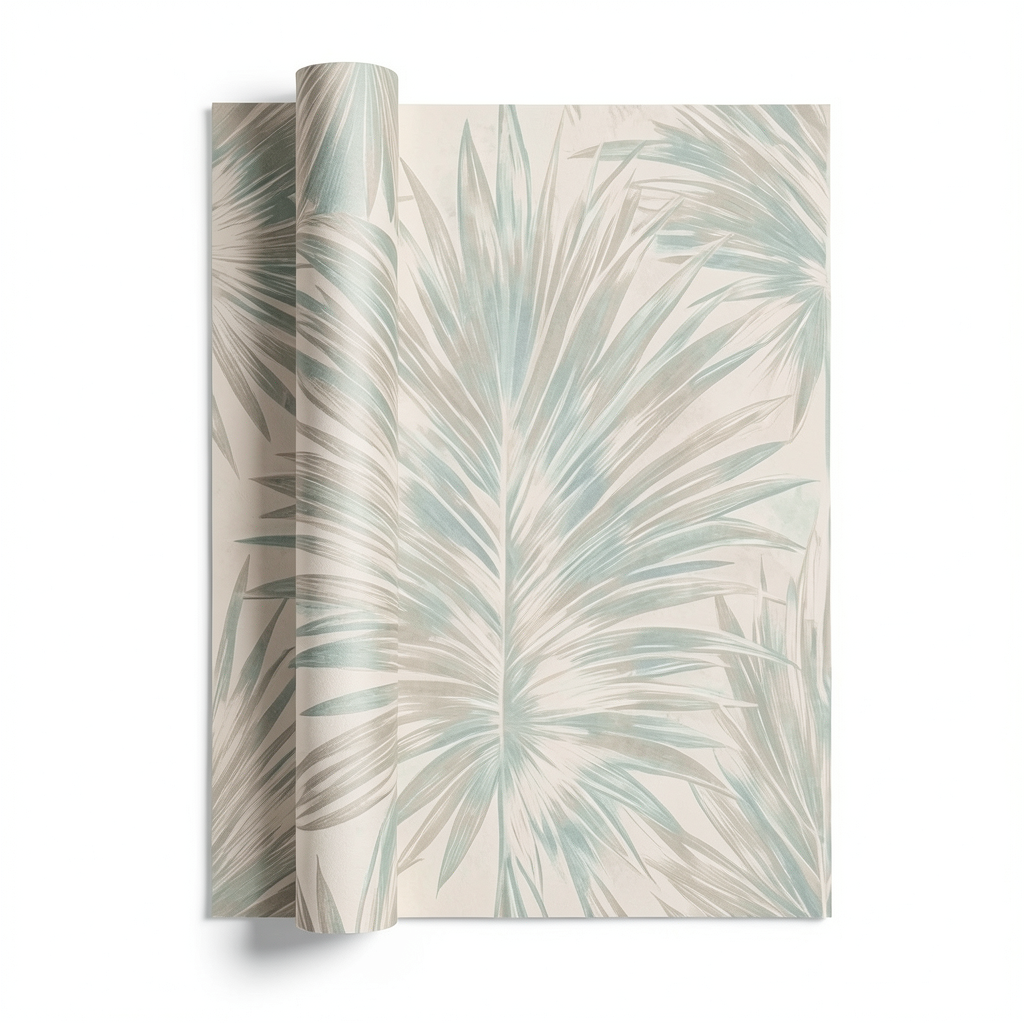Leaf-patterned Wall Covering 10m x 0.53m Beige, Model ht70902