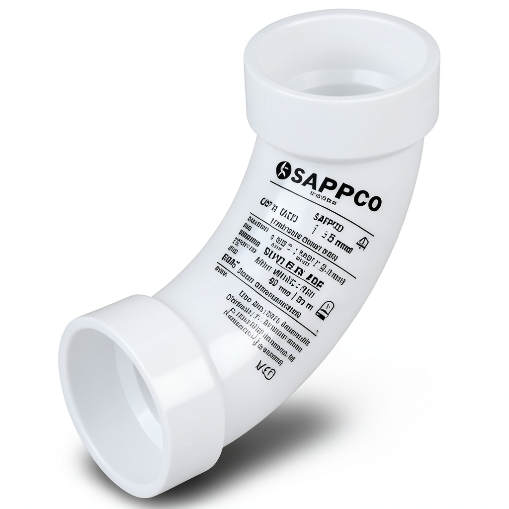 UPVC Elbow Long Radius 45° Outside Diameter 50 mm White Color | SAPPCO