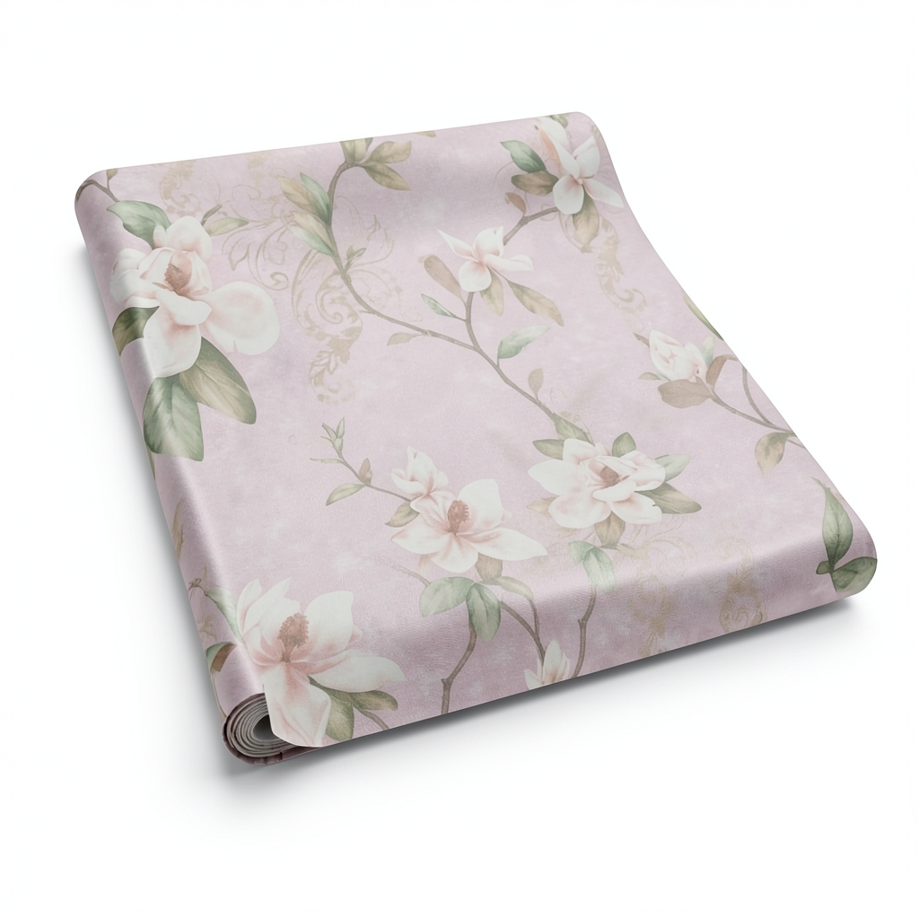 American Wallpaper Rose Color Floral Design, Size 10m x 0.53m, Model TB4202