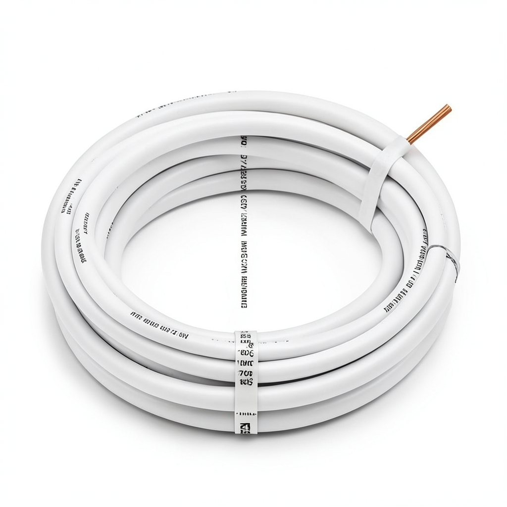 كابل نحاس مجدول احادى النواة معزول PVC 70ºC مقاس 185 مم² 450/750 فولت طول 300 قدم أبيض PVC 70 | شركة الفنار