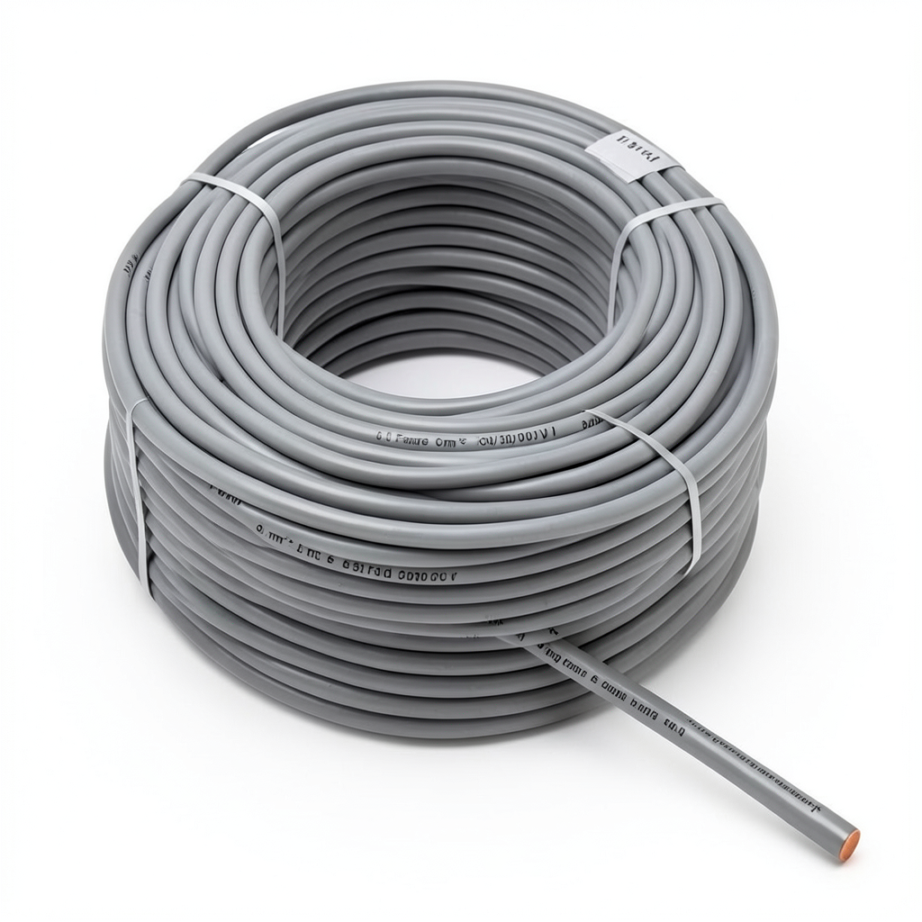 Single Core Solid Copper Cable PVC 70ºC Insulation 6 mm² 450/750 Volt 300 Feet Gray | Al Fanar