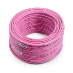 سلك نحاس مصمت مقاوم للحراره احادى النواة معزول PVC 90º مقاس 1 مم² 300/500 فولت طول 300 قدم لون زهري | شركة الفنار