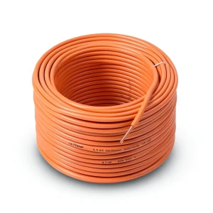 سلك نحاس مصمت مقاوم للحراره احادى النواة معزول PVC 90º مقاس 0.75 مم² 300/500 فولت طول 300 قدم برتقالي | شركة الفنار