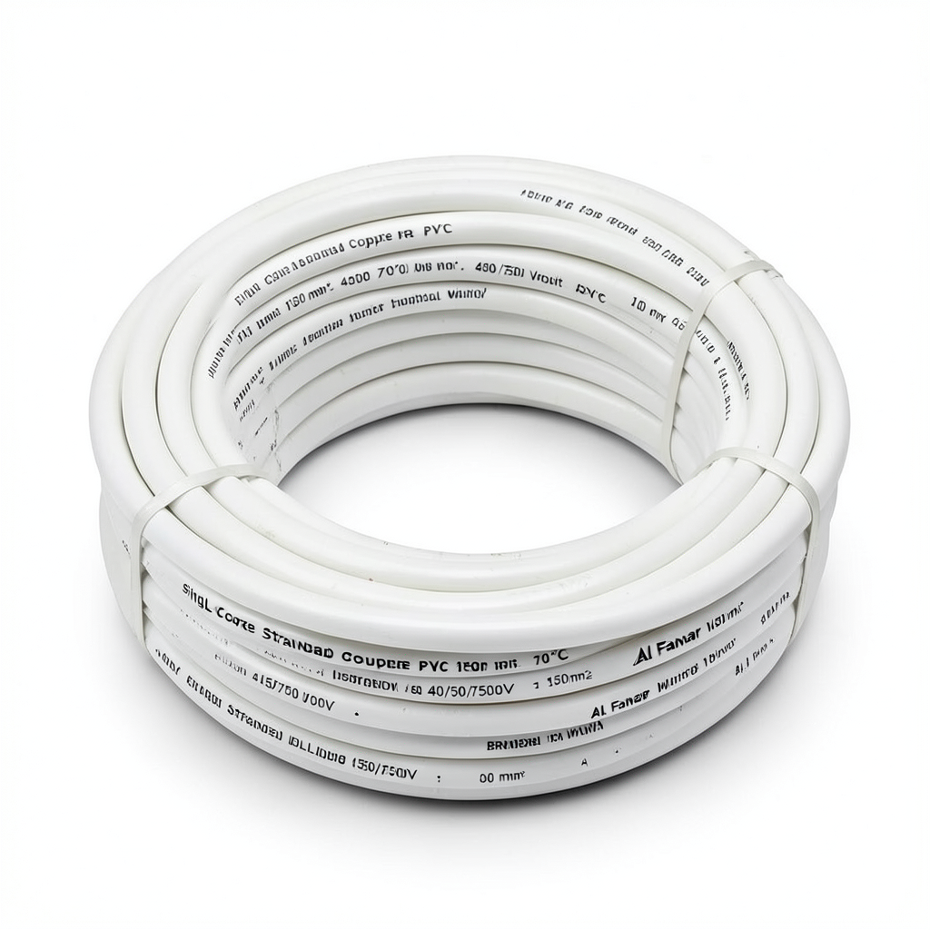 Single Core Stranded Copper Cable PVC 70ºC Insulation 150 mm² 450/750 Volt 300 Feet White | Al Fanar