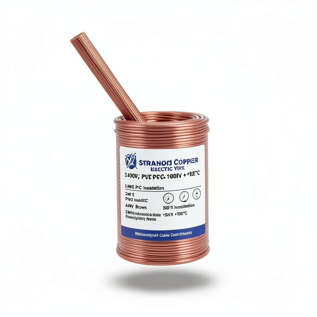 3 AWG 1C Stranded Copper Electric Wire 1000V, PVC Insulated +105°C Brown, 500 ft | Asharqiyah Cables Company for Industry