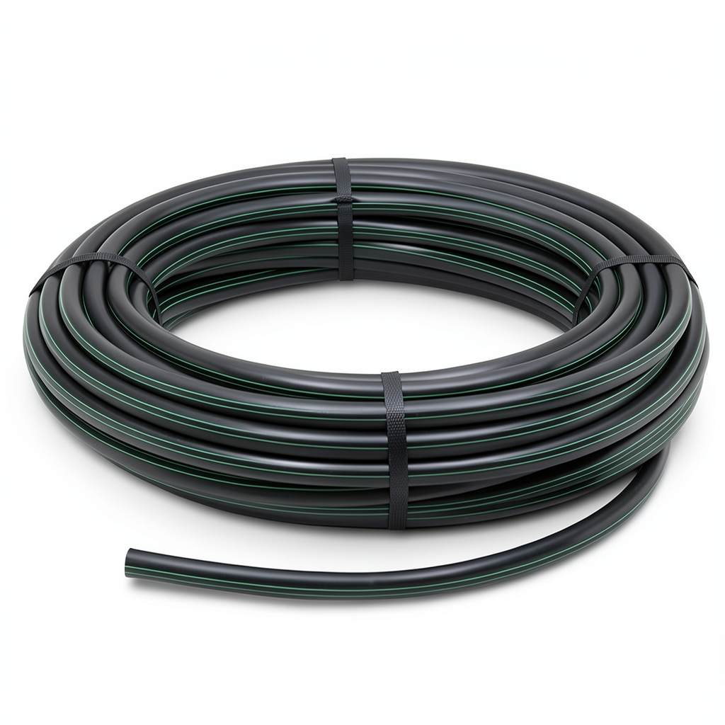 HDPE Plastic Coil Pipe PE 100 25 mm Size 1.9 mm Thickness 12.5 Bar Black Color