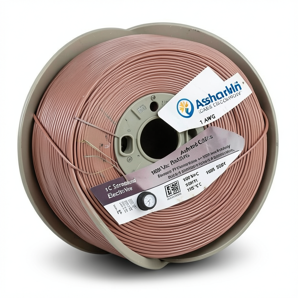 1 AWG 1C Stranded Copper Electric Wire 1000 Vac PVC Insulation +105°C Brown 500ft | Asharqiyah Cables Company for Industry