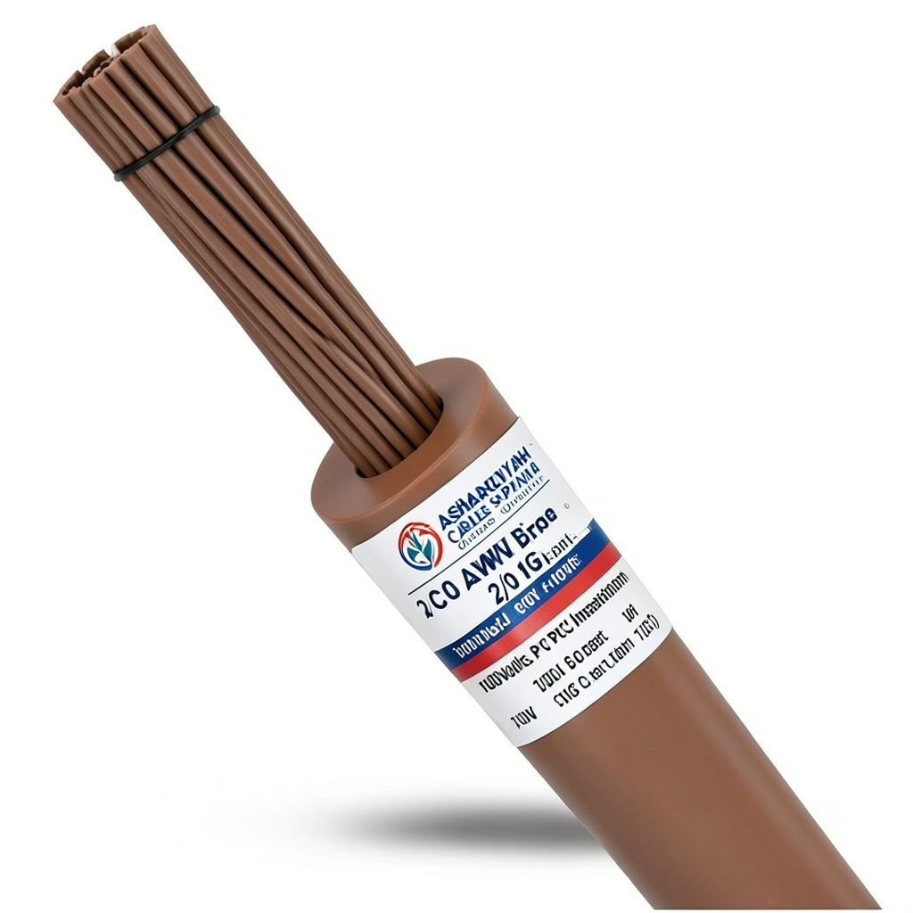 2/0 AWG 1C Stranded Copper Electric Wire, 1000Volts, PVC Insulation (+105°C) Brown, 500 feet | Asharqiyah Cables Company for Industry