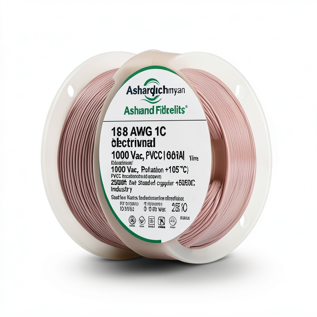 18 AWG 1C Stranded Copper Electrical Wire, 1000 Vac, PVC Insulation (+105°C) Brown, 2500ft | Asharqiyah Cables Company for Industry
