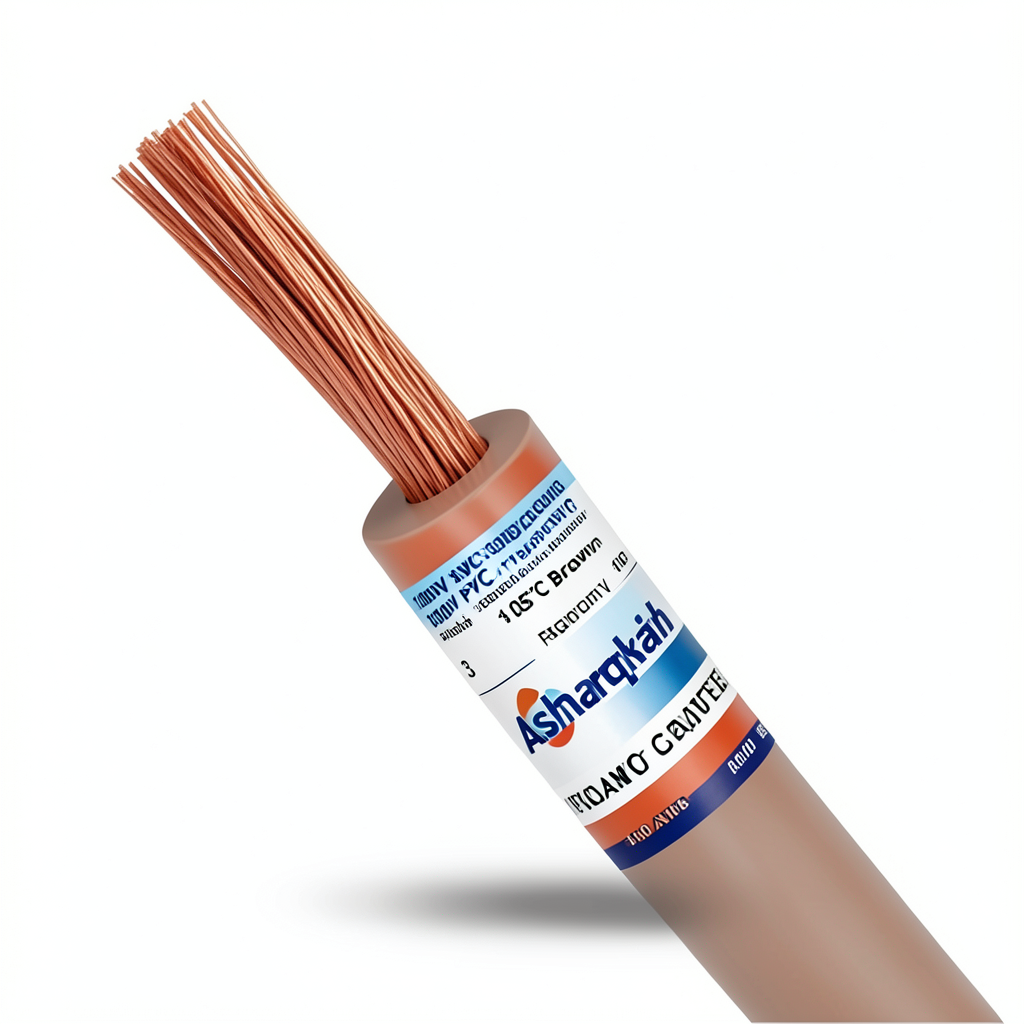 سلك كهرباء مفرد 3/0 AWG نحاس مجدول 1000 فولت عازل PVC +105°C بني طول 500 قدم | شركة كابلات الشرقية للصناعة