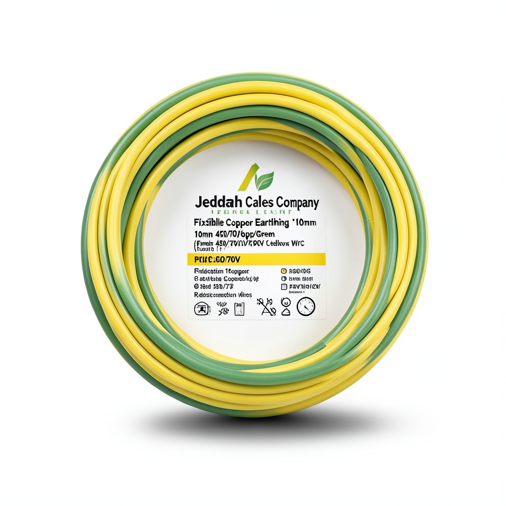 Flexible Copper Earthing Wire 10mm 450/750V Yellow/Green | Jeddah Cables Company