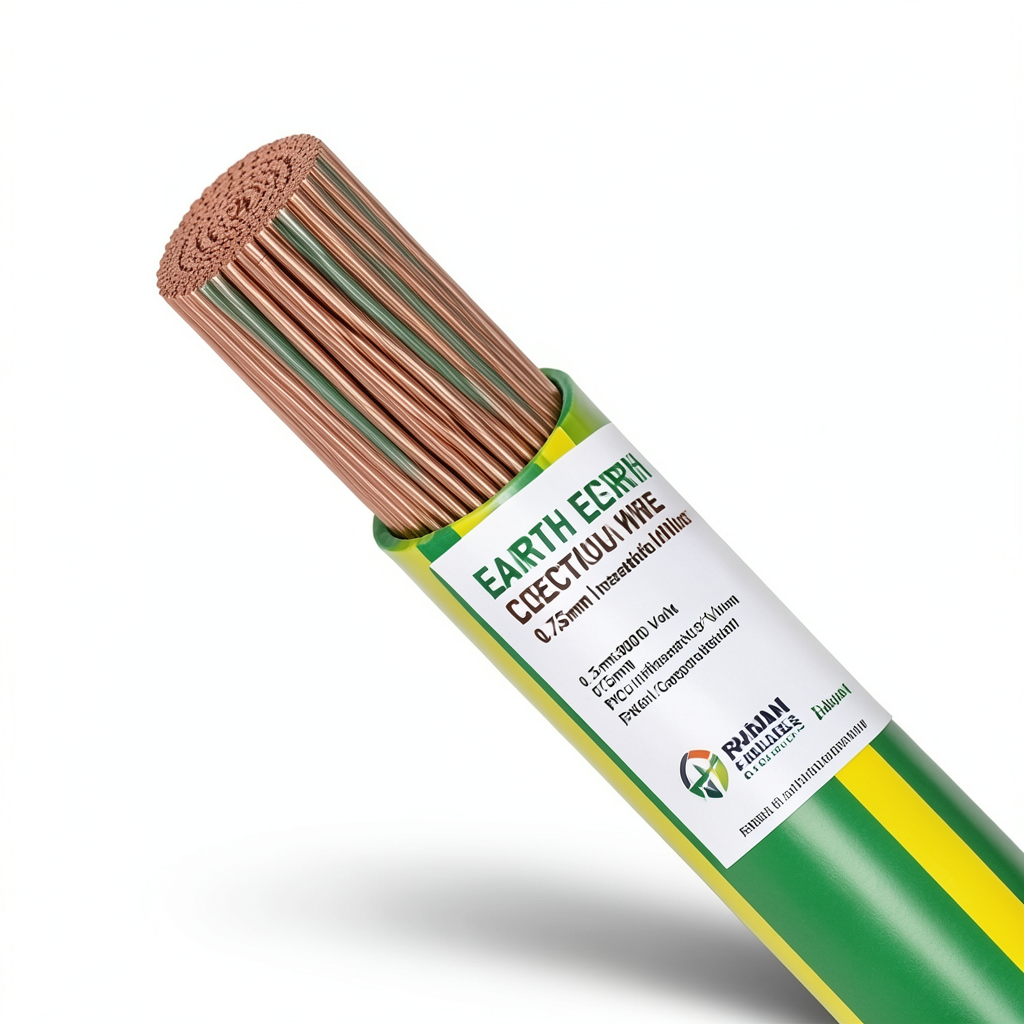 Flexible Copper Earth Electric Wire 0.75mm 300/500 Volts PVC Insulated Green/Yellow | Riyadh Cables Group