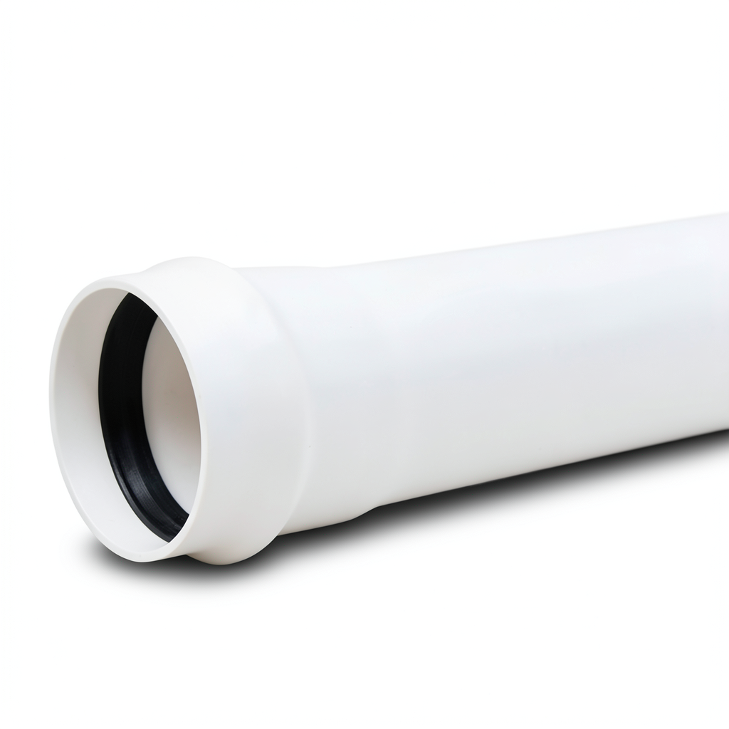 UPVC Plastic Pipe PN 10 Bar Thickness 10.8 mm, Size 225 mm Class 4, White Color