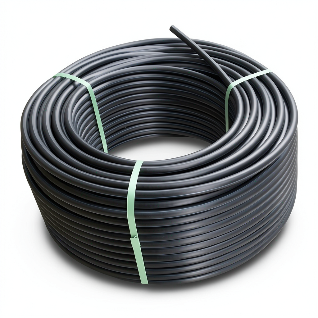 HDPE Plastic Coil Pipe Nominal Pressure 4 Bar PE 100 Outside Diameter 140 mm SDR 33 Black