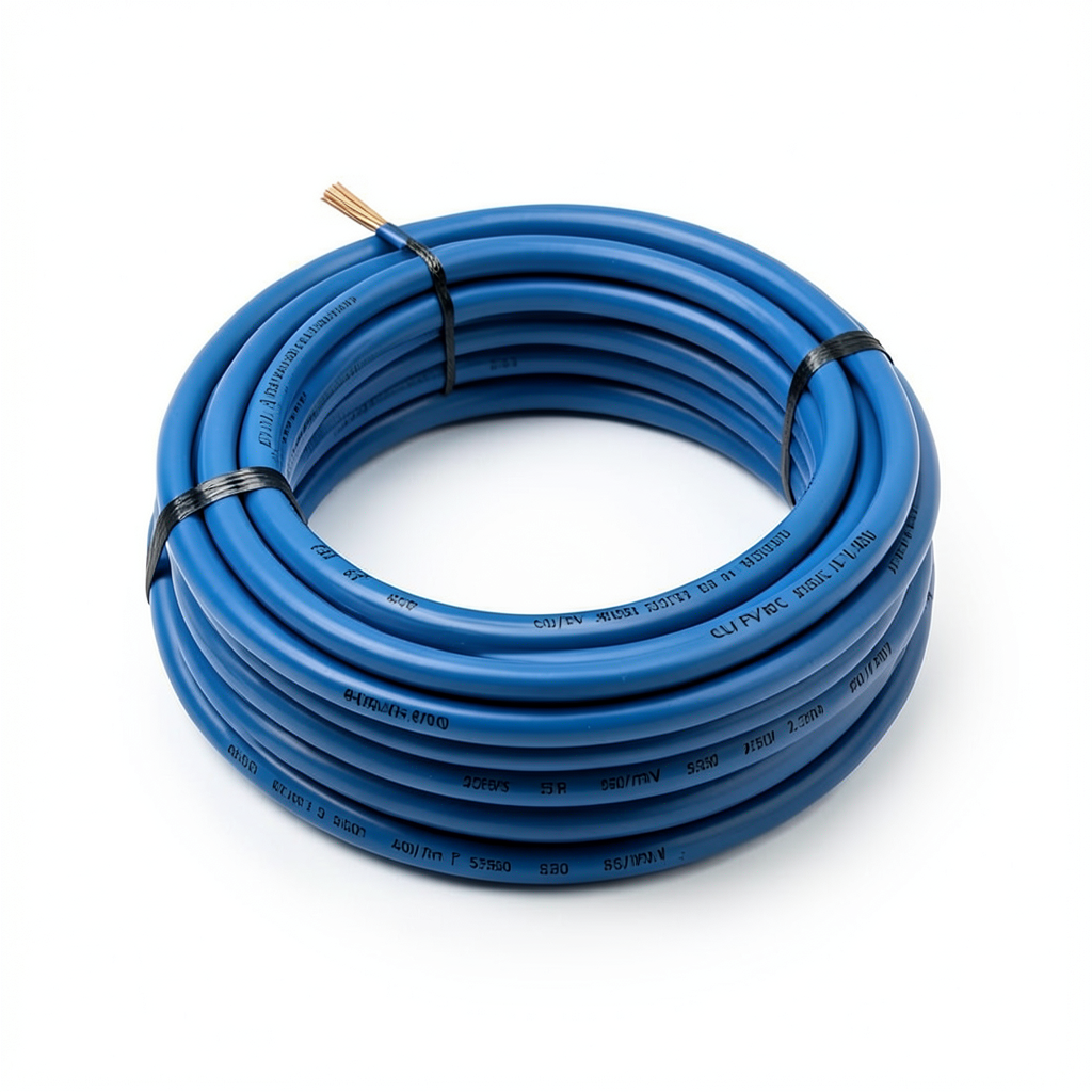 لفة سلك نحاس مجدول CU/PVC مقاس 2.5mm، 450/750V، لون أزرق، شركة كابلات جدة | كابلات جدة