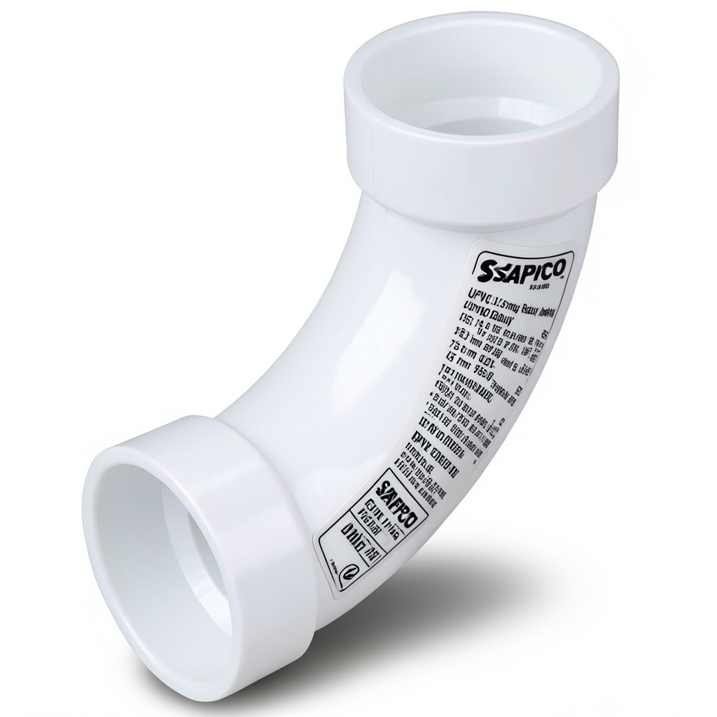 UPVC Elbow Long Radius 45° Outside Diameter 75 mm White Color | SAPPCO