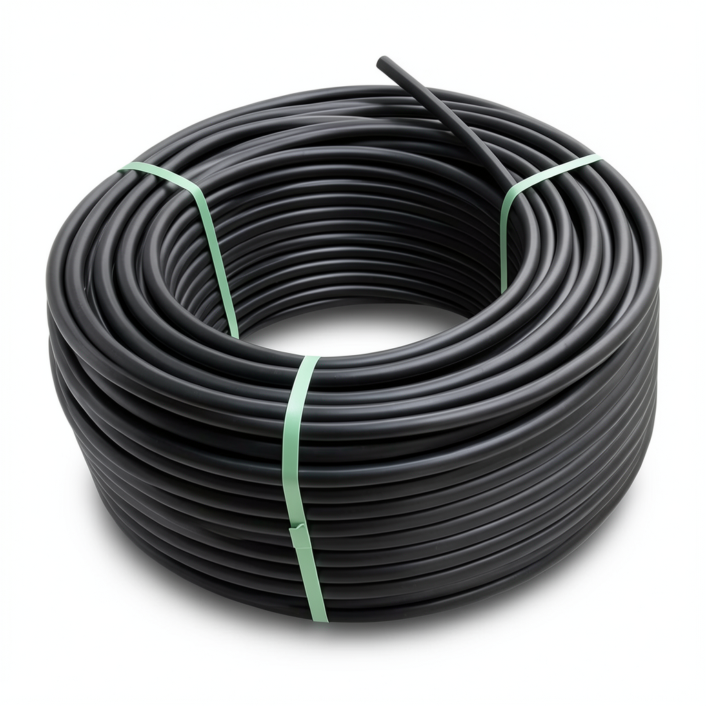 لفة أنابيب بلاستيك HDPE ضغط اسمي 9.9 بار PE 100 قطر خارجي 110 مم SDR 13.6 لون أسود