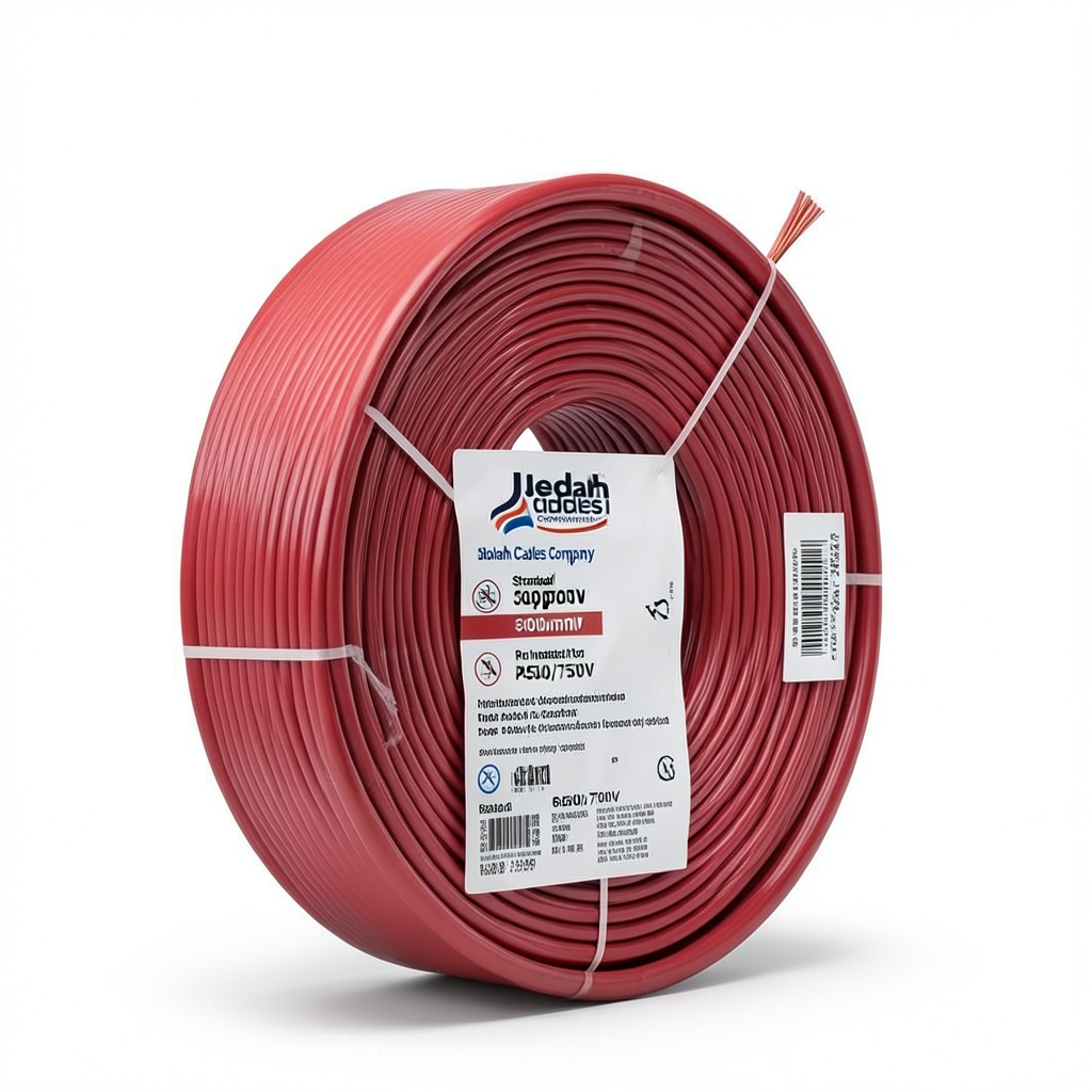 Stranded Copper Wire 300mm2 Conductor, 450/750V, PVC Insulation, Red | Jeddah Cables Company