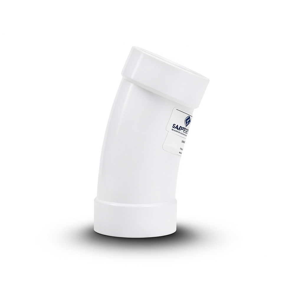 UPVC Elbow Long Radius 22.5° Outside Diameter 20 mm White Color | SAPPCO