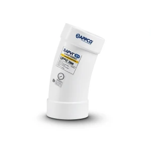UPVC Elbow Long Radius 22.5° Outside Diameter 160 mm White Color | SAPPCO